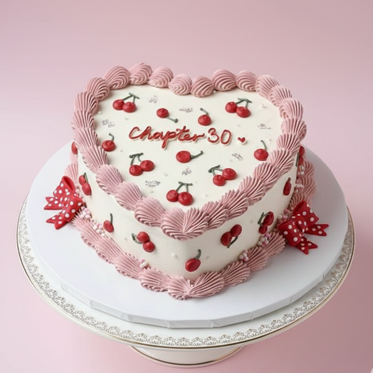 Cherry Love Heart Cake