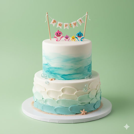 Baby Shark Ocean Party Cake