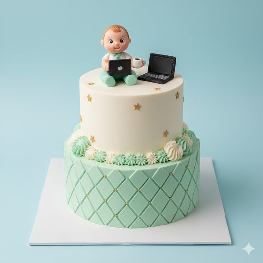 Baby with Laptop Cake
