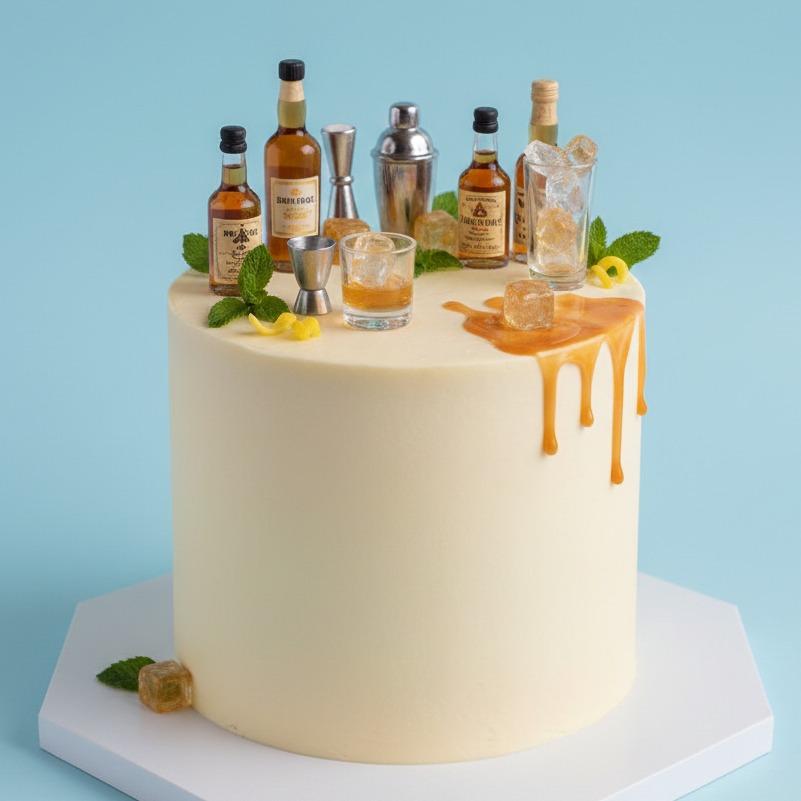 Bachelor Bar Setup Cake