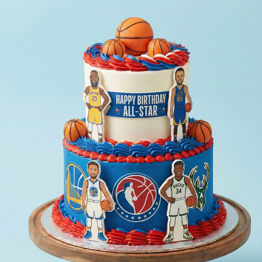 Basketball Cartoon Theme Cake