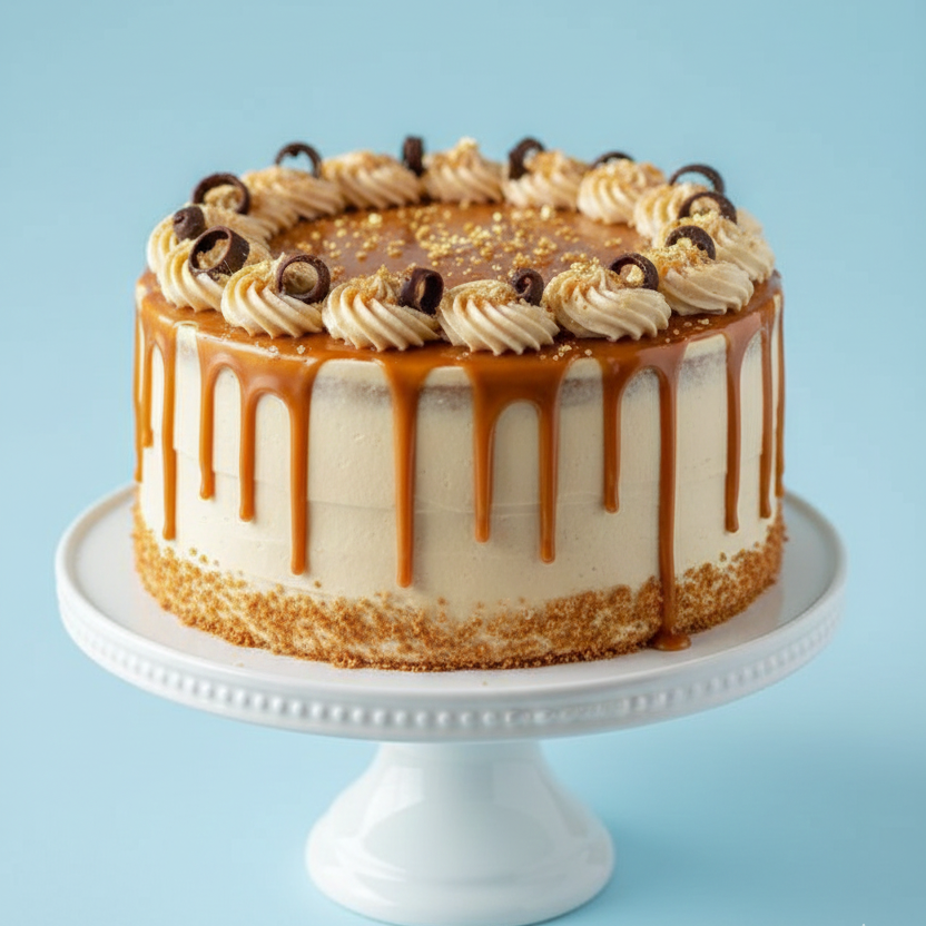 Caramel Crunch Delight Drip Cake