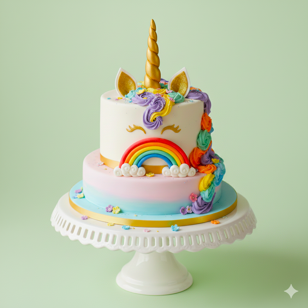 Classic Unicorn Rainbow Cake