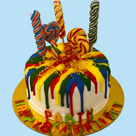 Color Splash Abstract Cake