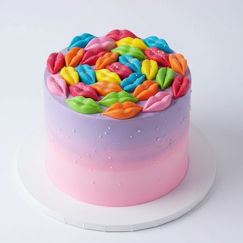 Colorful Lip Swirl Cake
