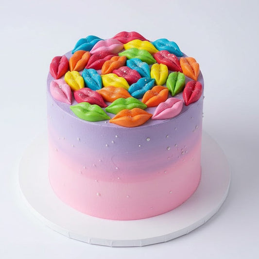 Colorful Lip Swirl Cake