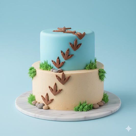 Dino Footprints Cake