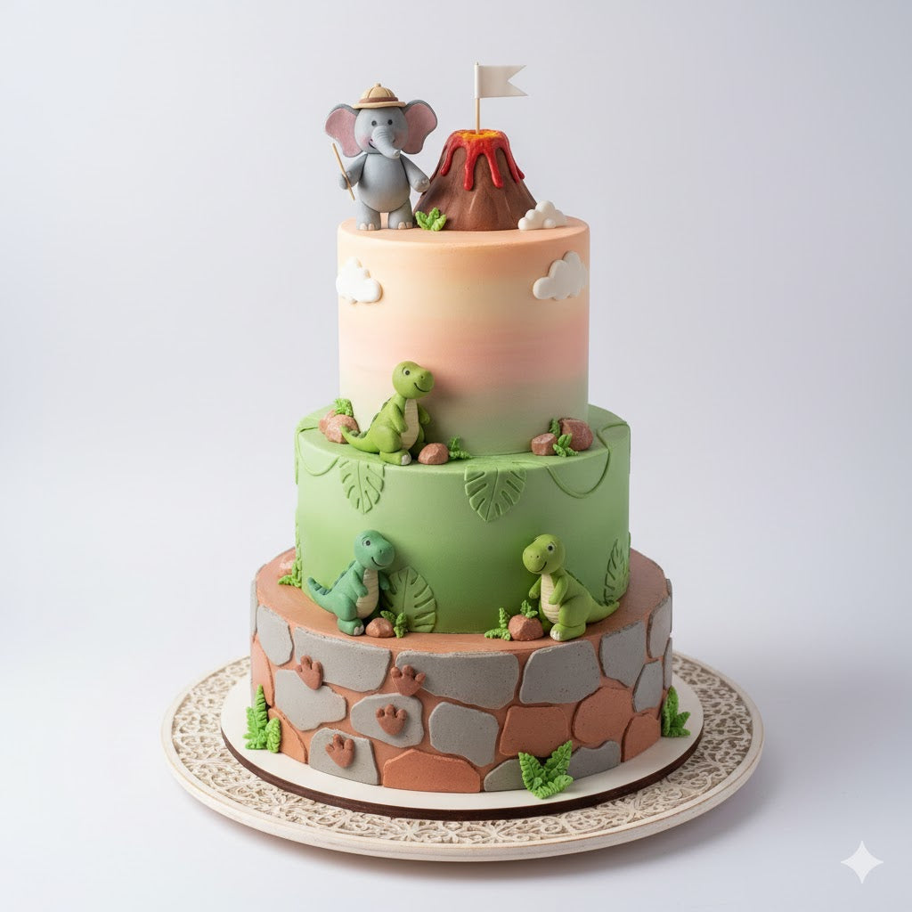 Dino Land Adventure Cake fondant