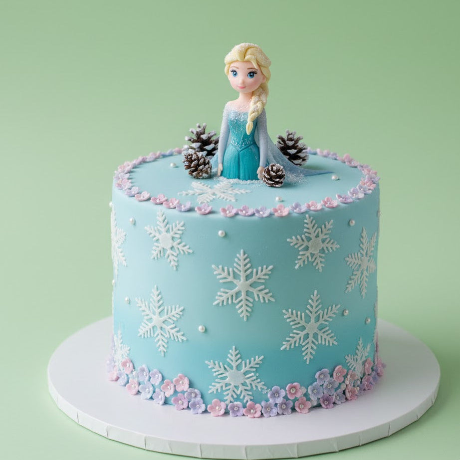 Frozen Floral Snow Cake