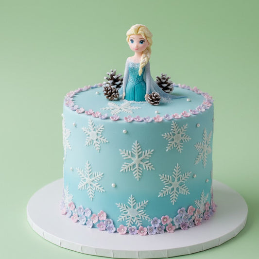 Frozen Floral Snow Cake