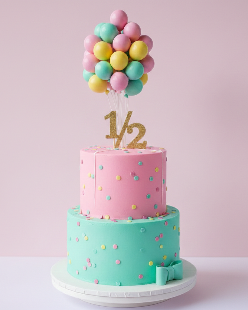 Half Balloon Burst Cake