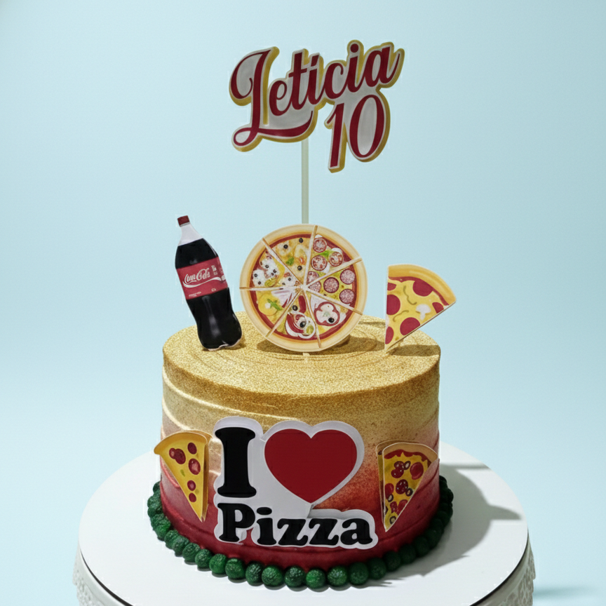 I Love Pizza Celebration Cake