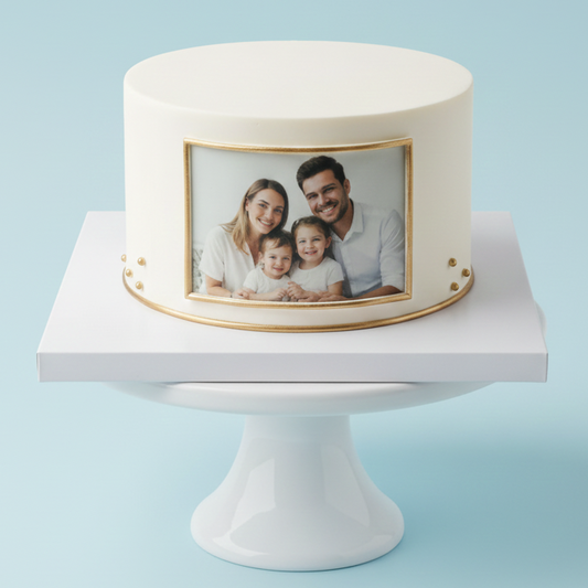 Golden Frame Memory Cake