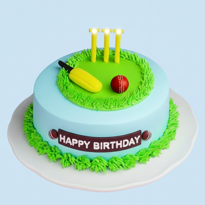 Simple Cricket Pitch Cake