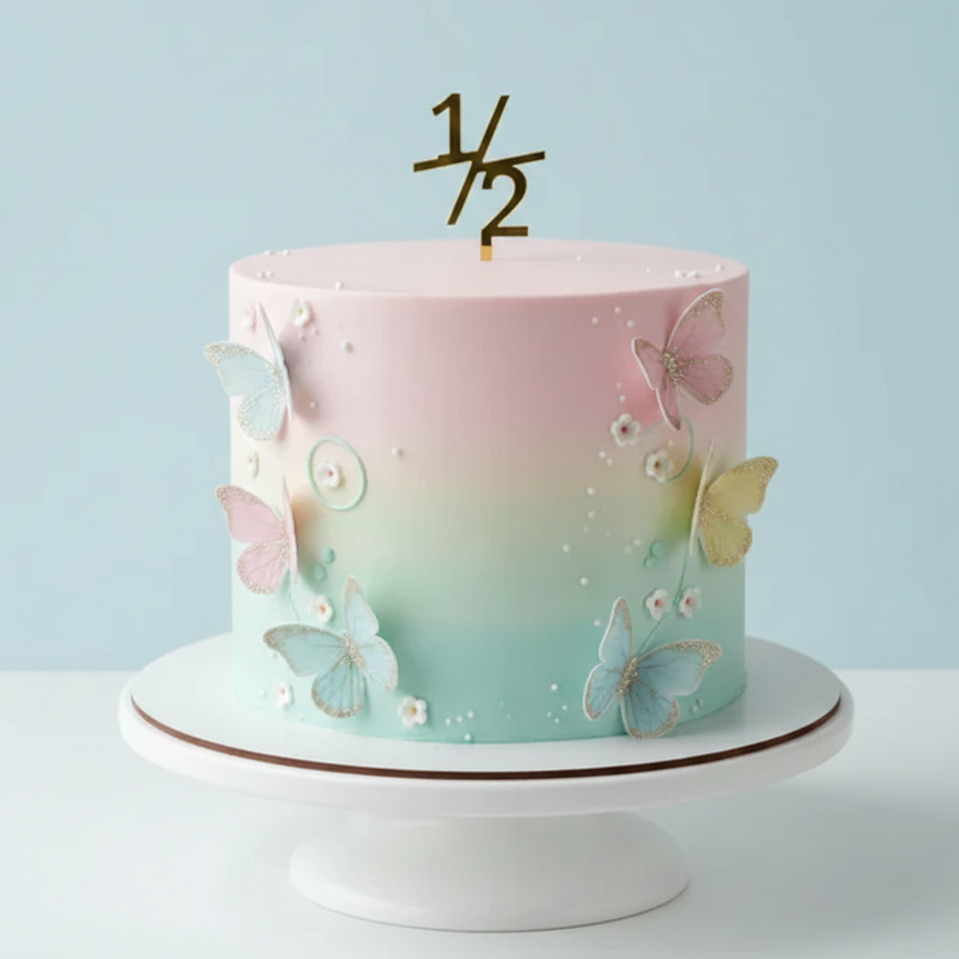 Half Butterfly Baby Cake