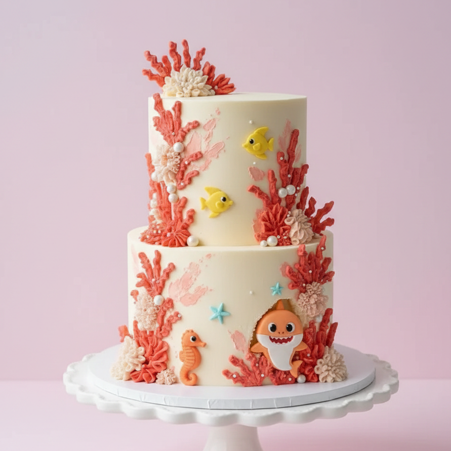 Baby Shark Coral Cake
