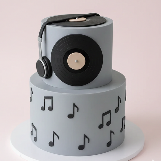 Headphone & Vinyl Combo Cake