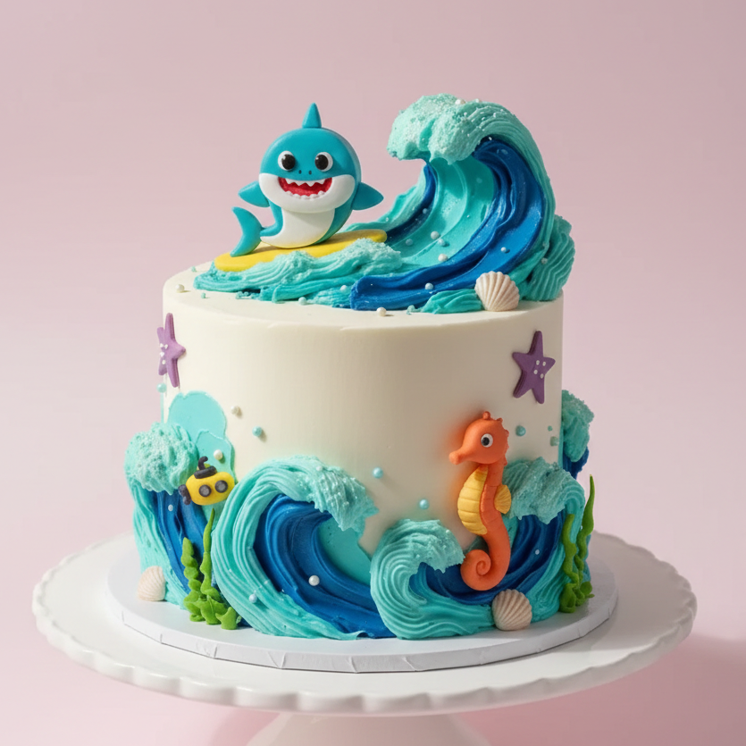 Baby Shark Fun Wave Cake