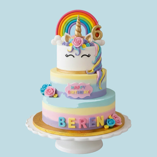 Tall Pastel Unicorn Cake
