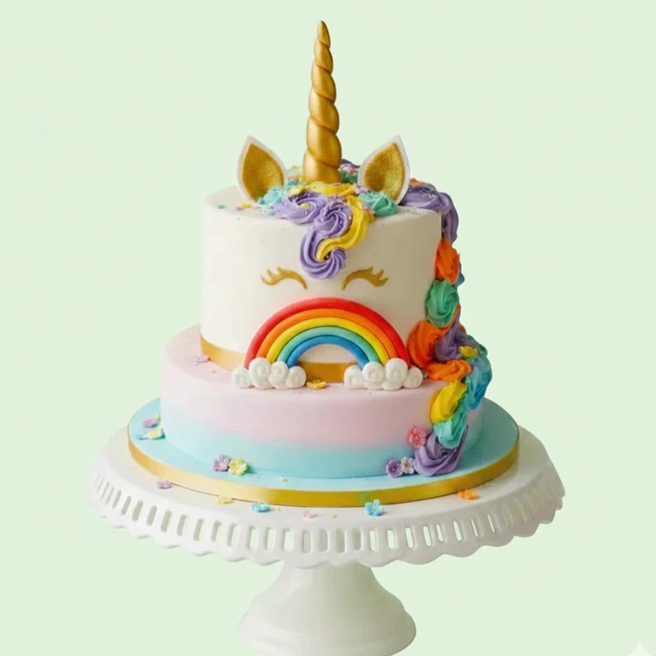 Classic Unicorn Rainbow Cake