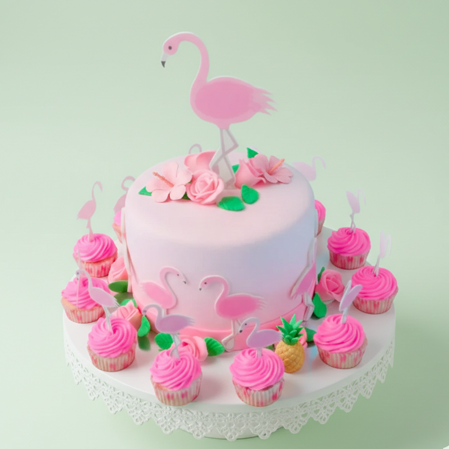 Flamingo Garden Cake