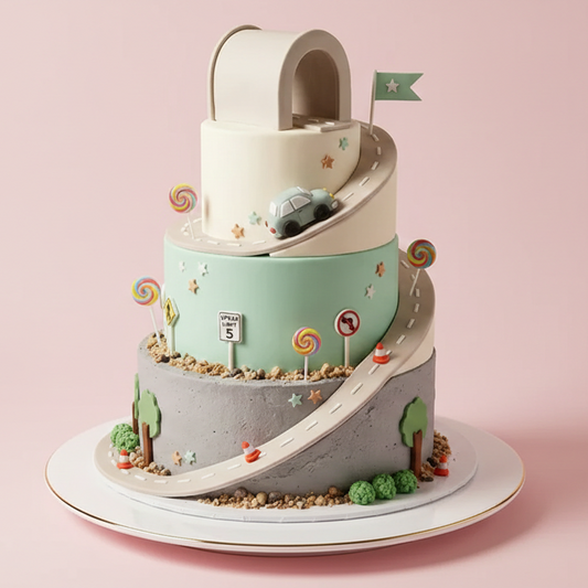 Mini Motor Tunnel Cake