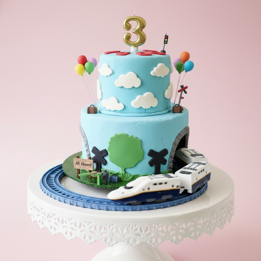Bullet Train & Tunnel Adventure Cake