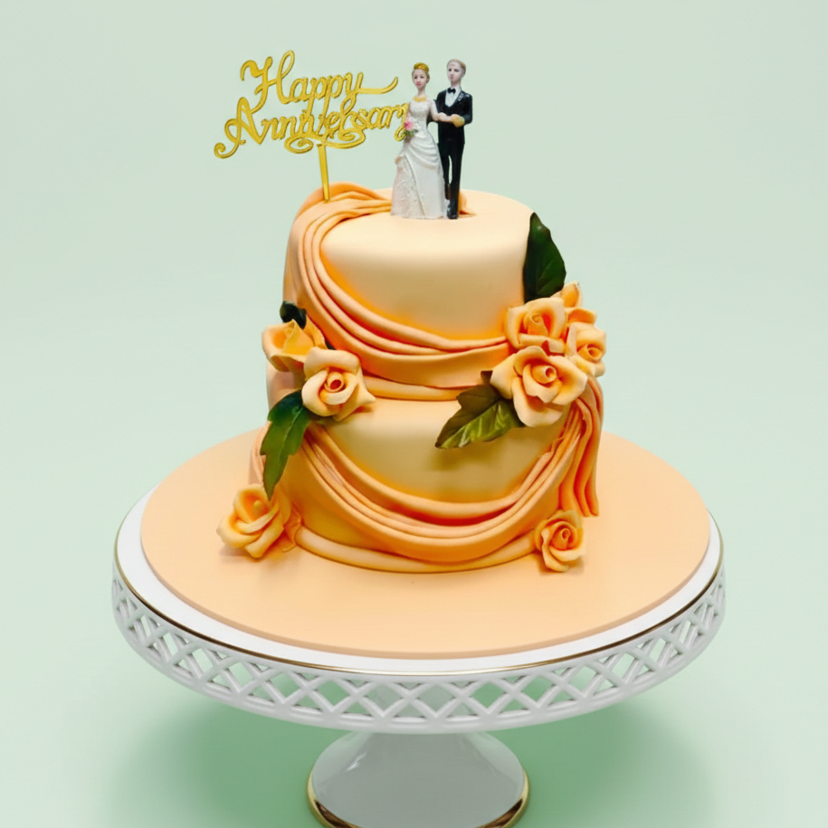 Orange Satire Wedding Cake