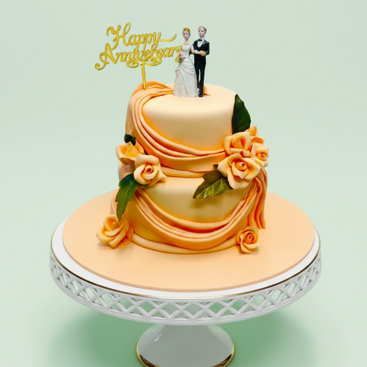 Orange Satire Wedding Cake