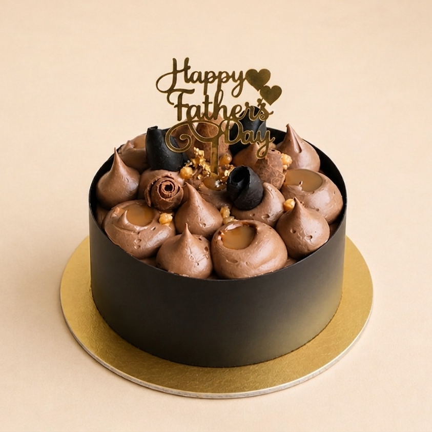 Father's Day Chocolate Salted Caramel Praline Cake