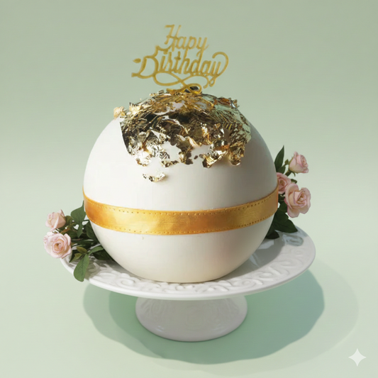 Gold Plate Globe Cake