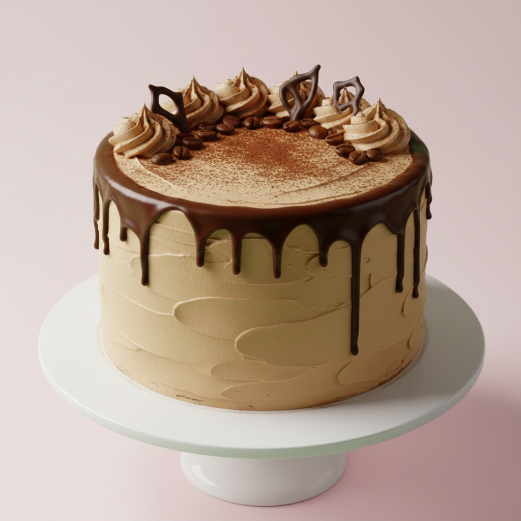 Coffee Mocha Cream Drip Cake