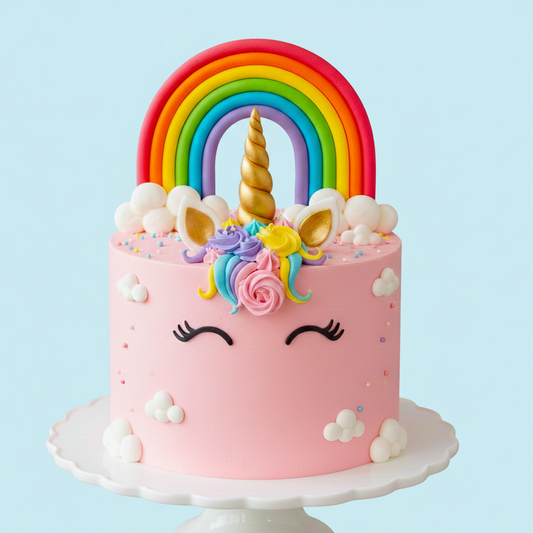 Pink Rainbow Unicorn Cake