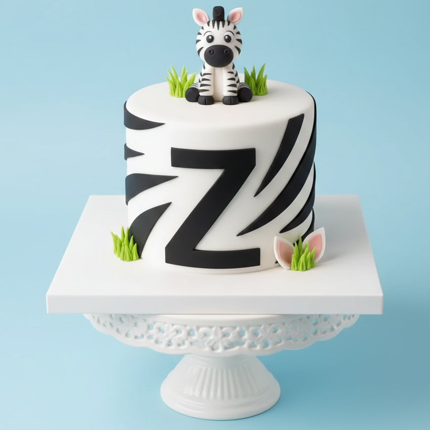 Letter Z Zebra Cake