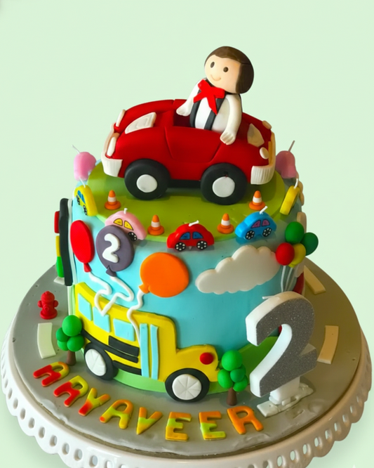 Car City Fun Birthday Cake