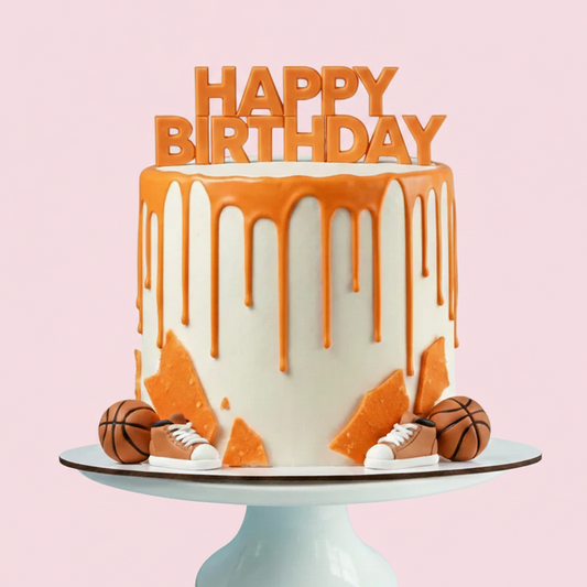 Basketball Birthday Cake with Sticks