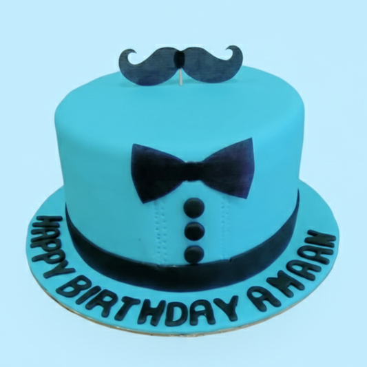 Bow Mustache Cake