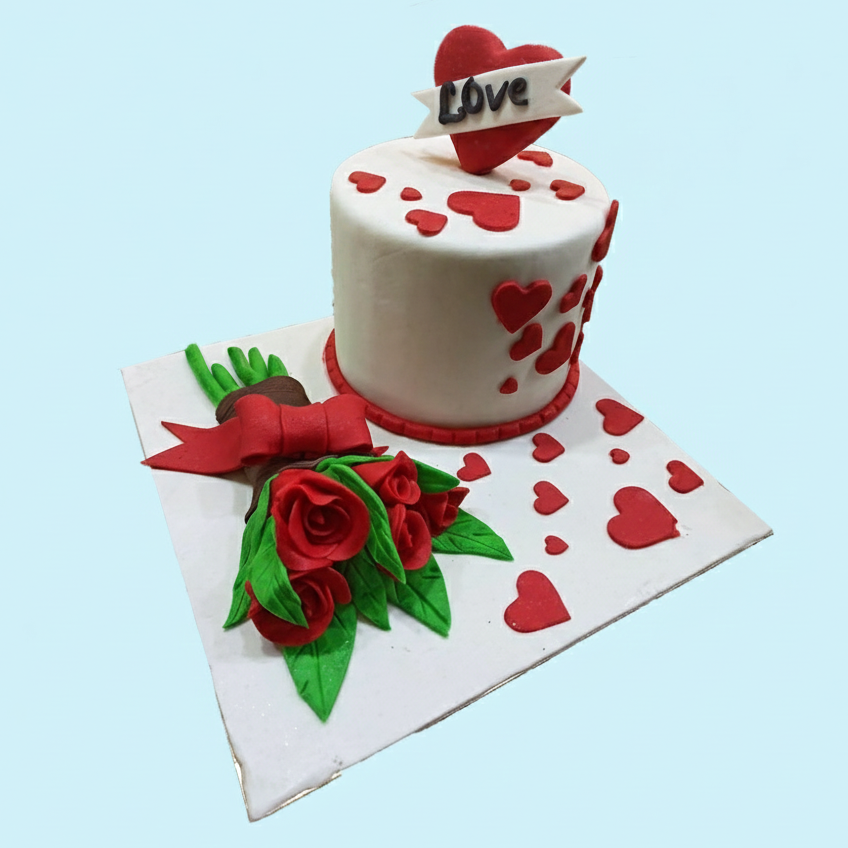 Bouquet with Roses Cake