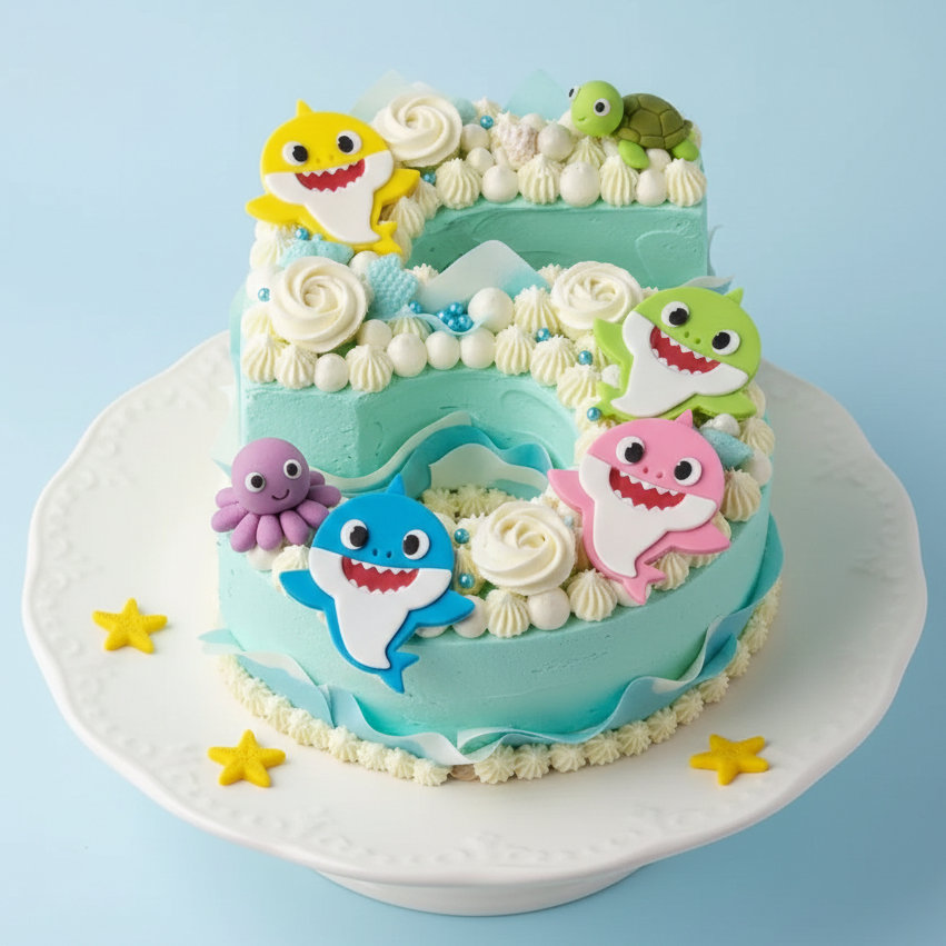 Baby Shark Number Cake