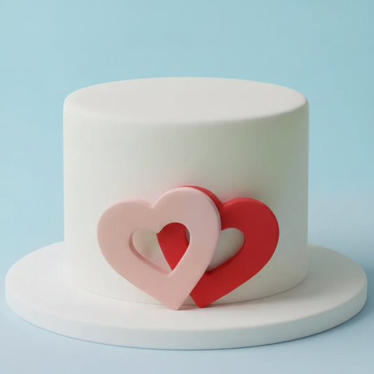 Two Hearts One Love Cake