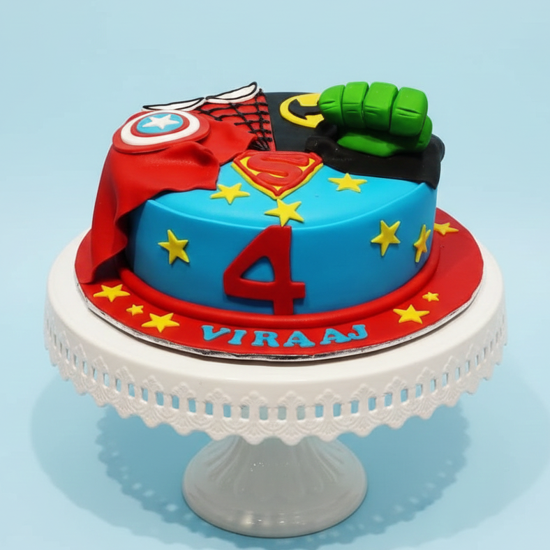 Superhero Parade Cake