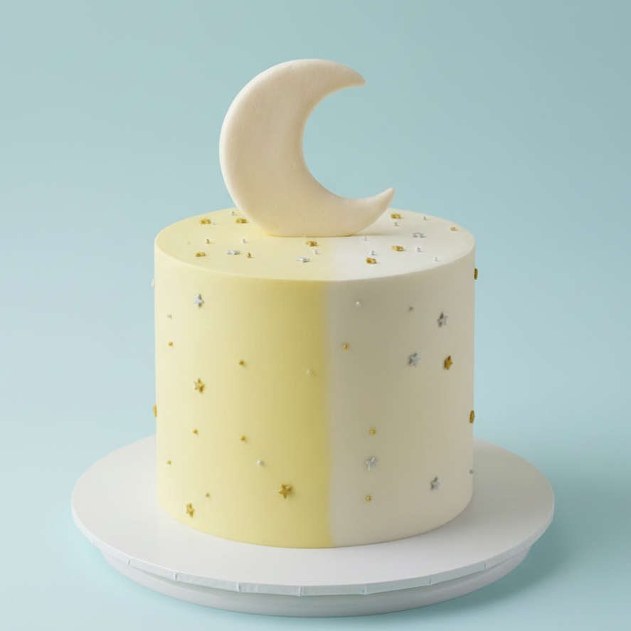 Half Moon Baby Cake
