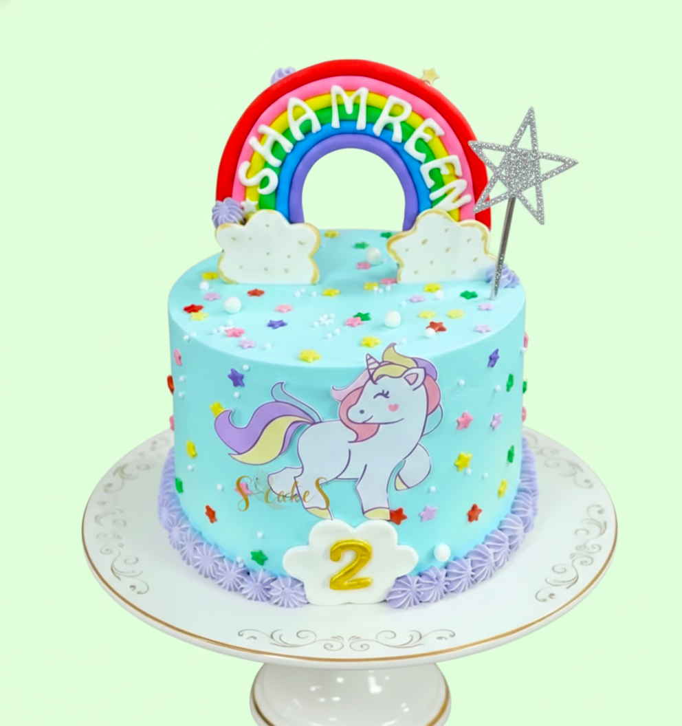 Minimal Rainbow Unicorn Cake