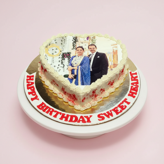 Heart's Photograph Print Cake