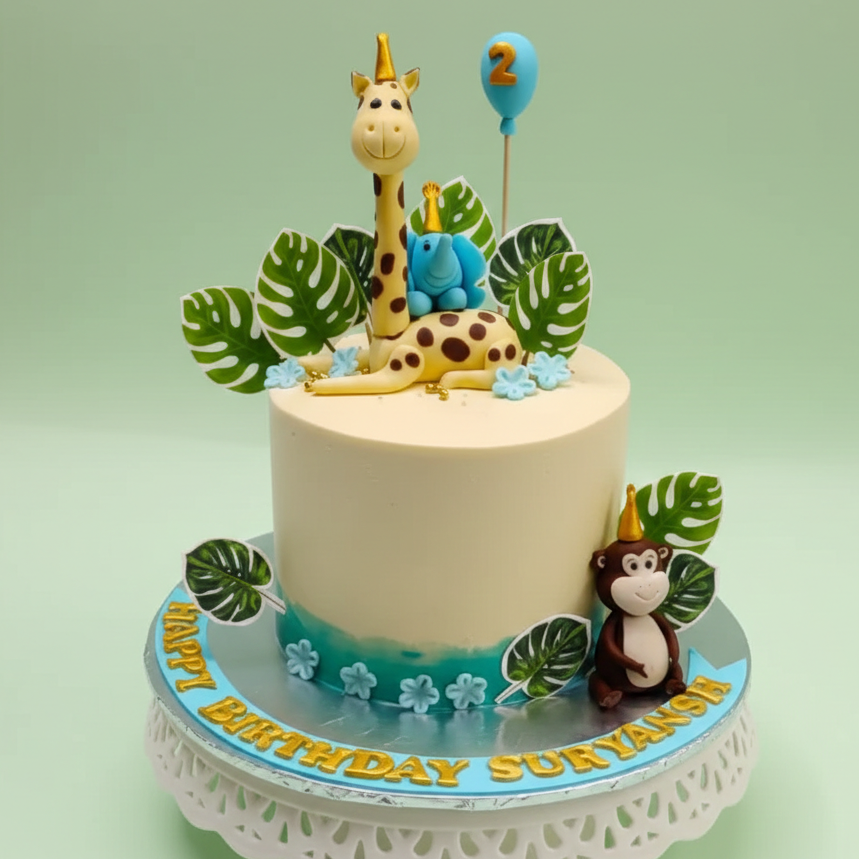Giraffe & Friends Jungle Cake