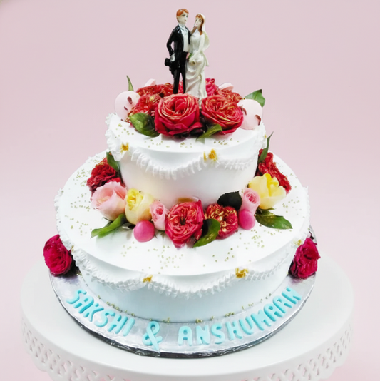 Multi Roses Couple Cake