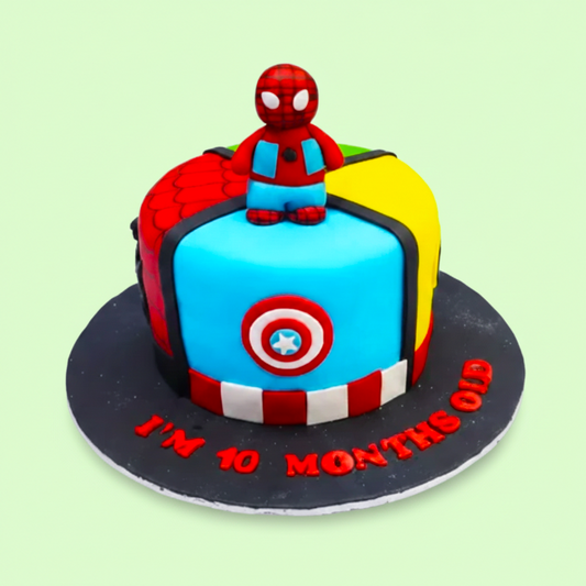 Spider Hero Shield Cake