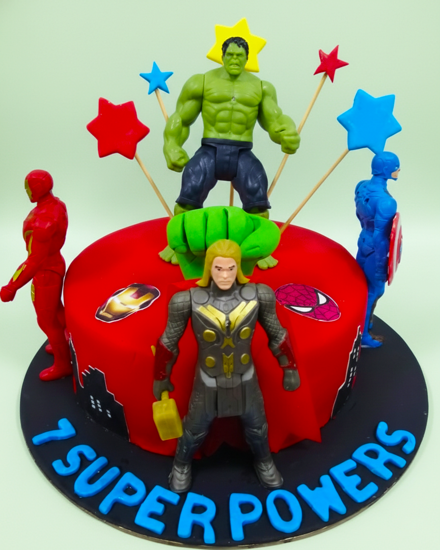 Hulk Smash Superhero Cake