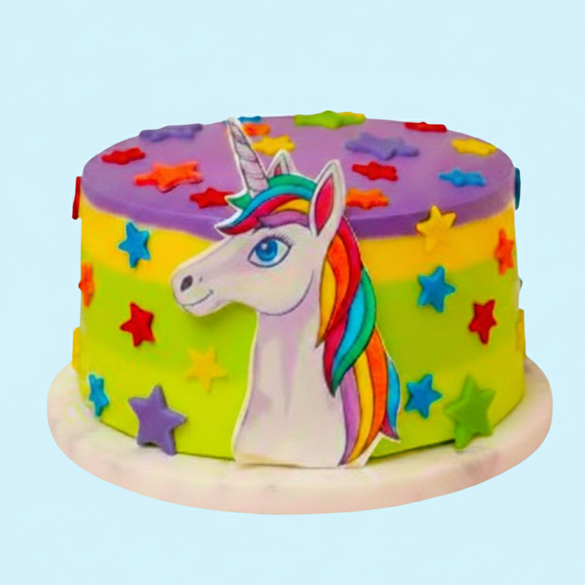 Rainbow Drip Unicorn Cake