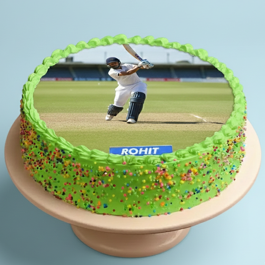 Minimal Cricket Field Cake